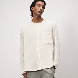 ether Pure Cotton Crinkled Relaxed Shirt-picture-31