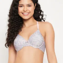 Clovia Off White Printed Half Coverage Push-Up Bra-image-34