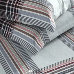 Kopa Light Blue Microfiber Geometric 152 TC Double Bedsheet with 2 Pillow Covers image 3