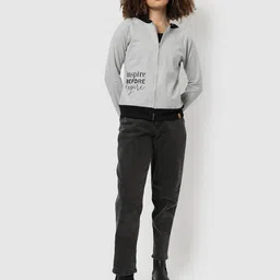 Campus Sutra Women Typography Printed Cotton Sweatshirt image 2