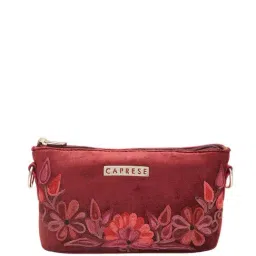 Caprese Tresna Maroon Embroidered Small Sling Handbag-image-39