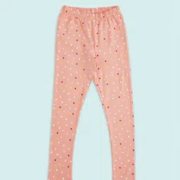 Pantaloons Junior Peach Printed Leggings-image-73