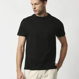 Blamblack Black Cotton Regular Fit T-Shirt-image-1