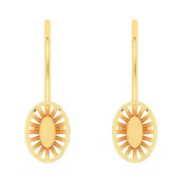 P.C. Chandra Jewellers 14k Gold Oval Shape Drop Earrings-image-107