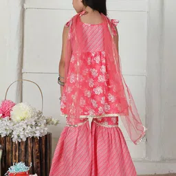 cutiekins Girls Floral Printed A-Line Kurta with Sharara & Dupatta image 4