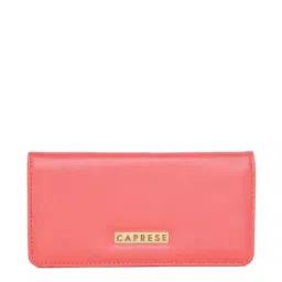 Caprese Pink Solid Bi-Fold Wallet for Women-image-17