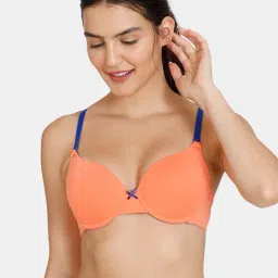 Zivame Orange Medium Coverage Push-up Bra-image-0