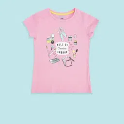 Pantaloons Junior Pink Cotton Printed T-Shirt-picture-29