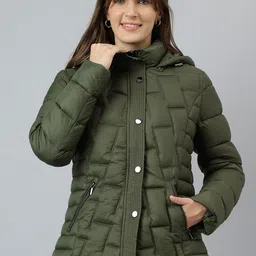 Latin Quarters Women Hooded Camouflage Printed Nylon Casual Padded Jacket-picture-49