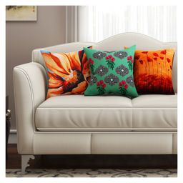 Sej By Nisha Gupta Abstract Premium 16 By 16 Cushion Covers Pack Of 3 - Multicolor-picture-23