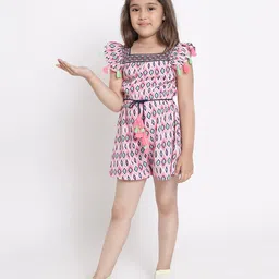 nautinati Nauti Nati Cap Sleeves Seamless Ikat Styled Motif Printed And Tassels Detailed Jumpsuit - Pink-picture-22