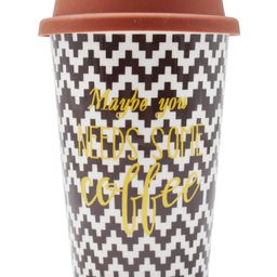 Kookee Ceramic Coffee or Tea Tall Tumbler with Silicone Lid (BPM4875-A) - 275ml-picture-0
