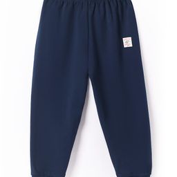 Ollypop Interlock Knit Full Length Diaper Leggings with Patch Detailing - Navy Blue-picture-36