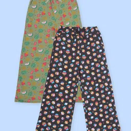 Kiddopanti Cotton Knit Pack Of 2 Fruits & Cupcakes Printed Pajamas - Dusty Green & Grey-picture-19