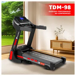 PowerMax Fitness TDM-98 4HP Foldable Motorized Manual Incline Treadmill for Home Use, 110kg Max User, Max Speed-12kmph, Preset, Heart Rate Sensors, AUX, Speaker, USB, LED Display,Black-picture-22