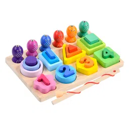 NEGOCIO Wooden Fishing Game Toy Baby Developmental Toy for Kids- Pack of 1- Color May Vary image 1