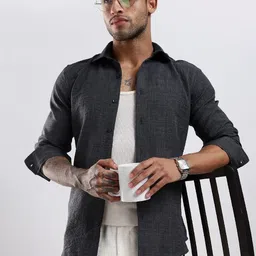 NEVER NEUD Men Classic Slim Fit Casual Shirt-picture-41