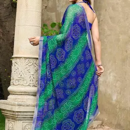 HERE&NOW Bandhani Poly Chiffon Saree image 3