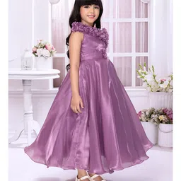 Tiny Kingdom Sleeveless Floral Applique Gown - Purple image 4