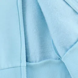 Vitamins Full Sleeves Hooded Jacket Text Print - Blue image 4