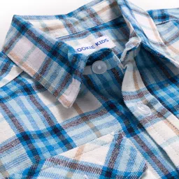 kookie kids india Kookie Kids Cotton Woven Full Sleeves Shirt With Checks - Blue image 4