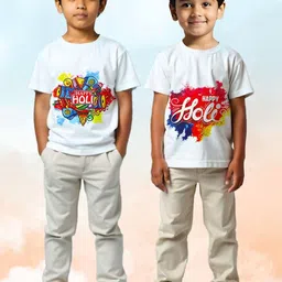 KUCHIPOO Boys Floral 2 Printed Pockets T-shirt-image-3