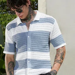 Campus Sutra Men Classic Opaque Striped Casual Shirt-picture-31