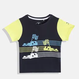toothless Boys Navy Blue Yellow Printed T-Shirt-image-99