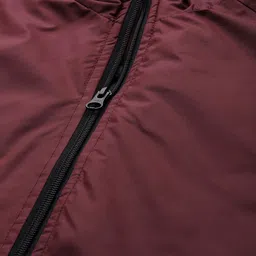 INVICTUS Men Burgundy Solid Bomber Jacket image 2