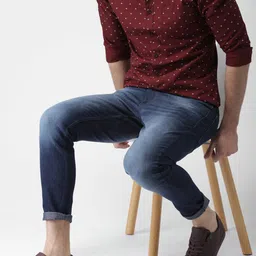 HIGHLANDER Men Blue Slim Tapered Fit Clean Look Stretchable Ankle Length Jeans-image-0