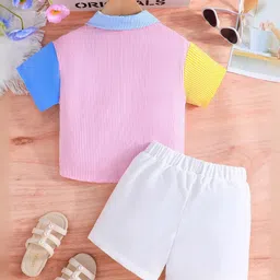 INCLUD Girls Striped Shirt with Shorts image 5