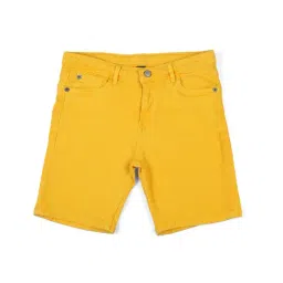Peter England Kids Yellow Solid Shorts-picture-22