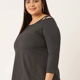 theRebelinme Plus Size Cut Out Cotton Knitted Top image 3