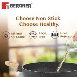 Bergner Black Aluminium Non-Stick Induction Bottom Cookware Set - Set of 4 (5200 ml) image 5