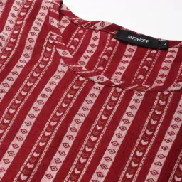 SHOWOFFFF Maroon Printed Kurta image 3