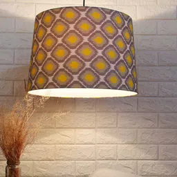 Grated Ginger Yellow & Grey Printed Frustum Hanging Light image 4