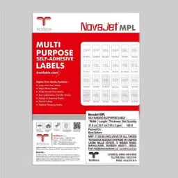 NOVAJET Multipurpose Label 100 Sheets (Single Labels Per A4 Sheet) for Inkjet/Laser Printer image 2