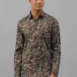 Allen Solly Brown Cotton Slim Fit Printed Shirt-picture-16