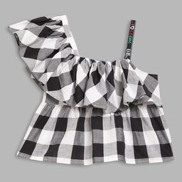 ELLE Multicoloured Checked Peplum Top-picture-38