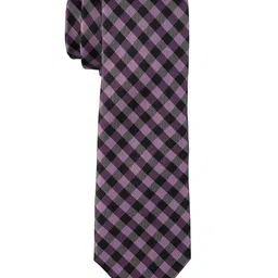The Tie Hub Men Checked Pure Silk Skinny Tie-picture-37