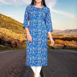 MANTRA DESIGNER Women Blue Crepe Kurtas-picture-16