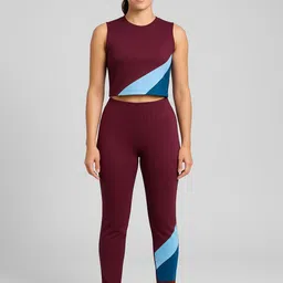 CHROME & CORAL Round Neck Top & Treggings Co-Ords-image-12