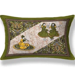 MILAAV Green Ethnic Motifs 144 TC Single Bedsheet with 1 Pillow Covers image 4