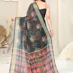 MIRCHI FASHION Grey Printed Saree With Unstitched Blouse Piece image 2