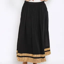 Mother Earth Black Flared Midi Skirt-picture-20
