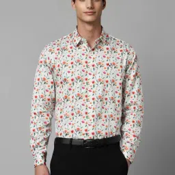 Allen Solly White Cotton Slim Fit Floral Print Shirt-image-65