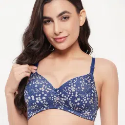 Clovia Blue Printed Full Coverage Padded T-Shirt Bra-picture-20
