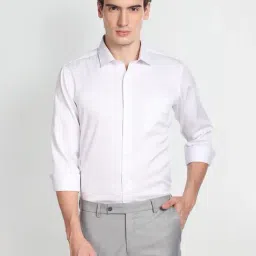 Arrow White Cotton Regular Fit Striped Shirt-picture-19