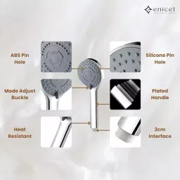 Enicet Brass Chrome Finish Wall Mixer with Crutch & Handshower, BH123HS image 3