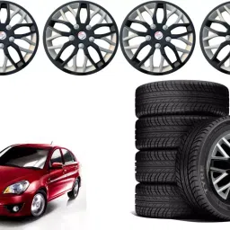 Auto Pearl ViBS54 R14 35.56 cm (14 Inch) PPress Type Wheel Hubcap with Retention Ring Glossy Black Red Strip Wheel Cover for Verna (Set of 4)-picture-24